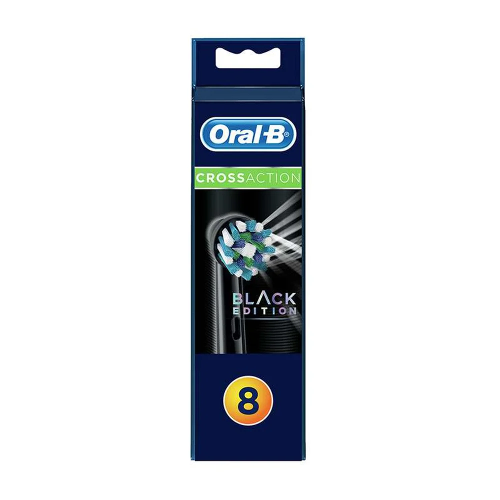 Oral-B CrossAction Black Power Toothbrush Heads x 8 One Size Image 1