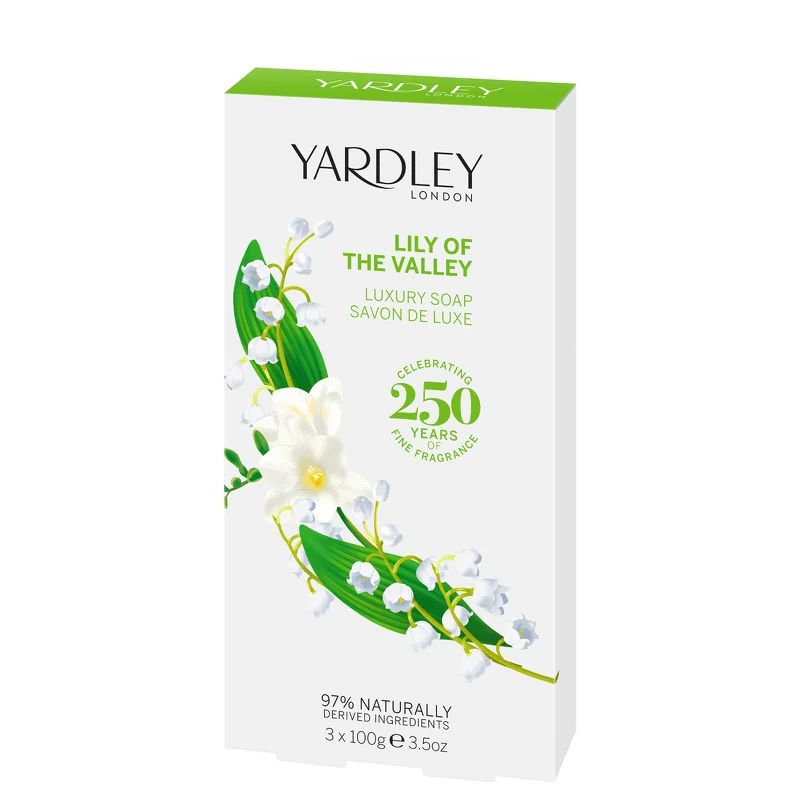 Yardley Lily of the Valley Luxury Soap 3 x 100g Image 1