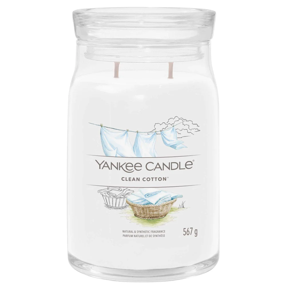 Yankee Candle Signature Jar Candle Large Jar Clean Cotton 567g Image 1