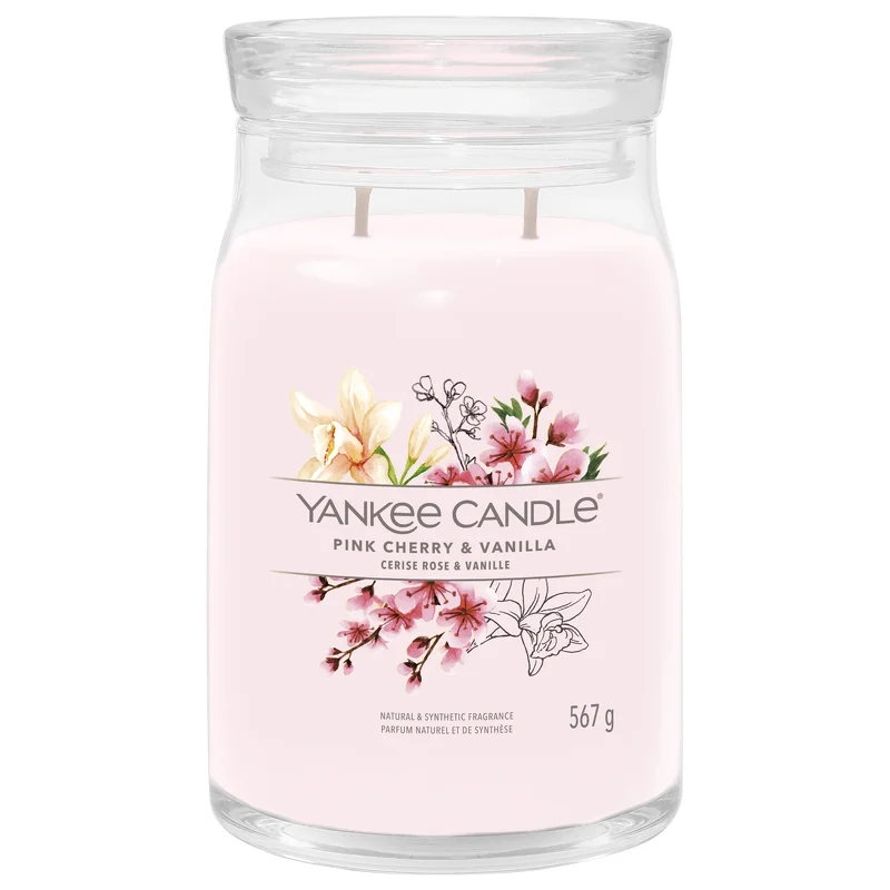 Yankee Candle Signature Jar Candle Large Jar Pink Cherry Vanilla 567g Image 1