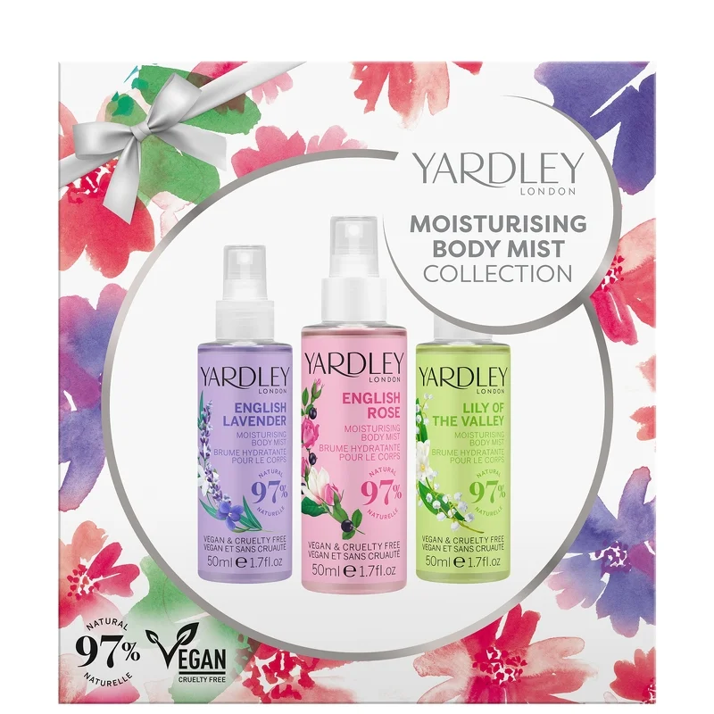 Yardley Gift Set Traditional Moisturising Body Mist Collection Image 1