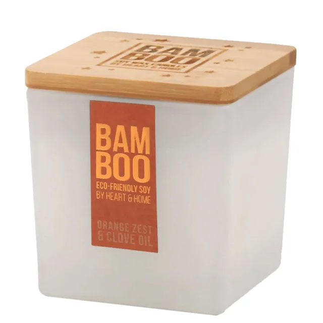 BAMBOO Large Jar Candle Orange Zest & Clove Oil 210g